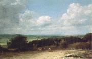John Constable A ploughing scene in Suffolk painting